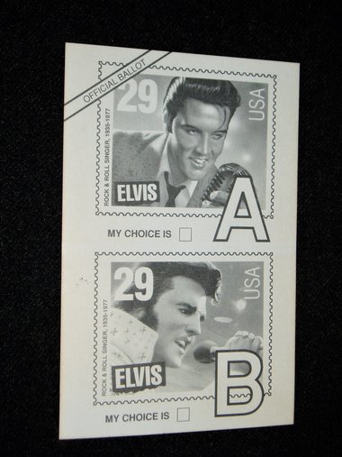 1992 USPS Elvis Ballot Postcard