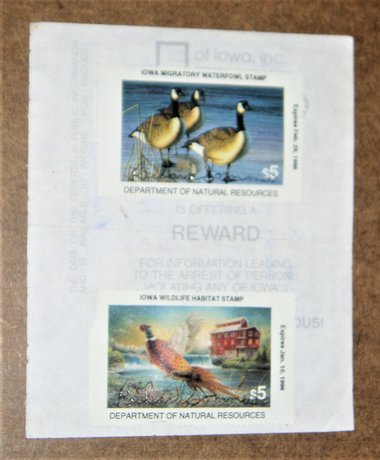 Iowa Non-Resident Hunting License, 1995, 2nd Item Ships Free