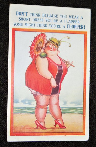 Postcard Bamroth Comics, 1453, Flapper Flopper, Add. Cards Ship Free