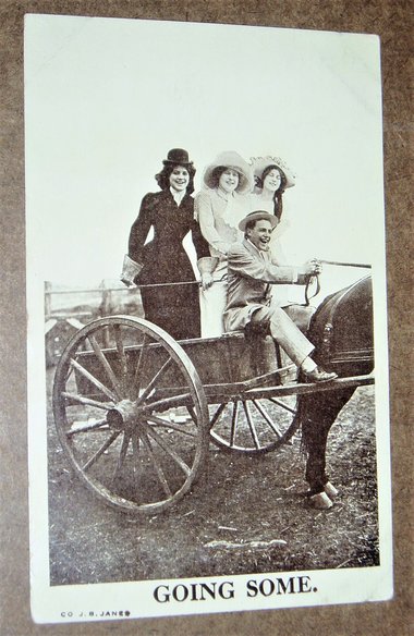 Edwardian Humorous Postcard, Going Some, Romance Dating, Additional Cards Ship Free