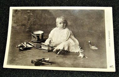 Antique Photo Postcard, Tuck's Baby's Birthday, Toys, 2nd Card Ships Free