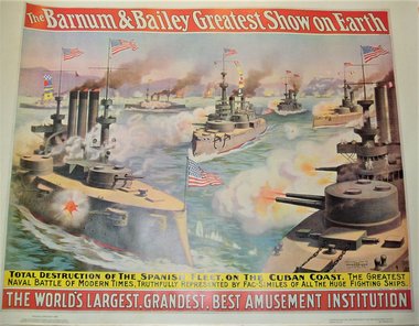Barnum & Bailey Poster, Destruction of the Spanish Fleet