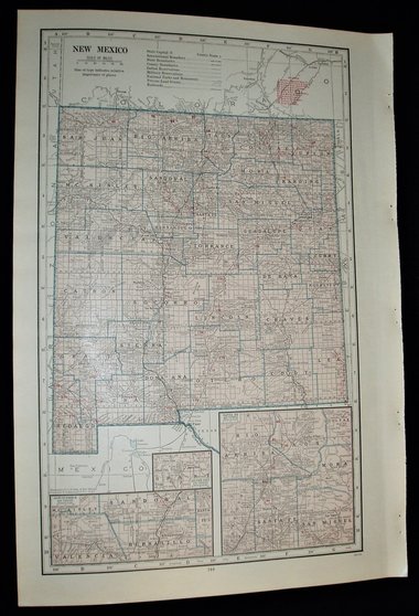 Map Page, New Mexico, 1932, Large 13.5" by 19.75"