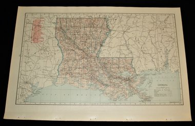 Map Page, Louisiana, 1932, Large 13.5" by 19.75"
