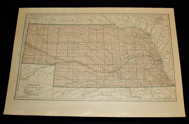 Map Page, Nebraska, 1932, Large 13.5" by 19.75"