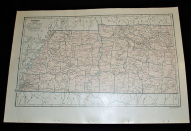 Map Page, Tennessee, 1932, Large 13.5" by 19.75" 2 Full Pages