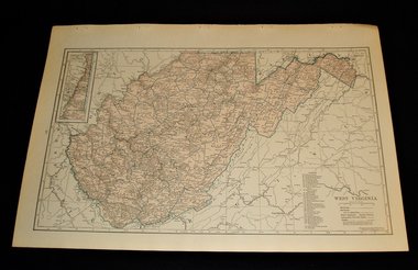 Vintage Map Atlas Page, West Virginia, 1932, Large 13.5" by 19.75"