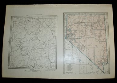 Map Page, Nevada/Yellowstone National Park, 1932, Large 13.5" by 19.75"