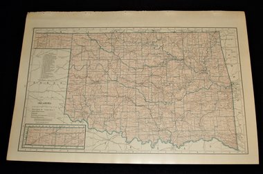 Map Page, Oklahoma, 1932, Large 13.5" by 19.75"
