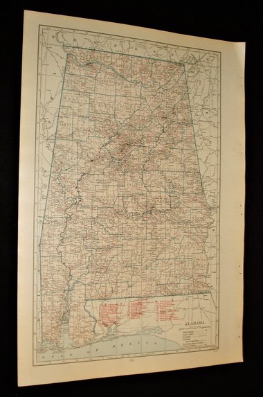 Map Page, Alabama, 1932, Large 13.5" by 19.75"