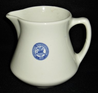 Buffalo Pottery Pitcher, L12, Veterans Administration