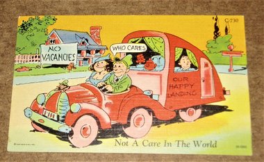 Vintage Postcard, Cartoon 1940's Humor, Camper, 2nd Card Ships Free