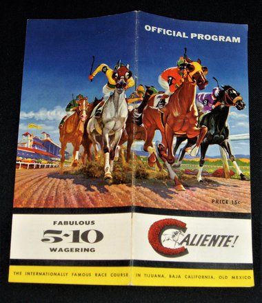 Vintage Caliente Horse Racing Program, 1958
