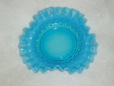 Fenton Blue Opalescent Hobnail Candy Dish or Bon Bon