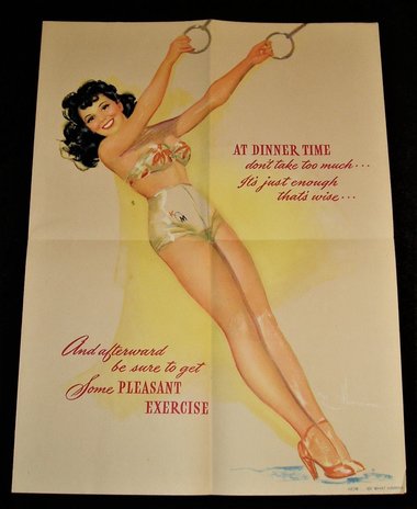 Adolph's Italian Restaurant Chicago, Pin Up Girls Foldout, 1944 Brown & Bigelow, Knute Munson