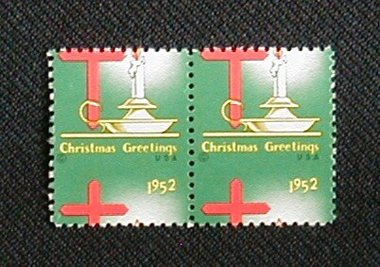 Postage Stamp Error, MisPerfed Christmas Seal WX160, c. 1952