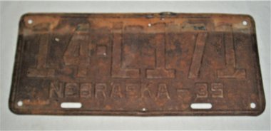 Nebraska License Plate, 1935, Sound