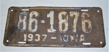 Iowa License Plate, 1937, Sound