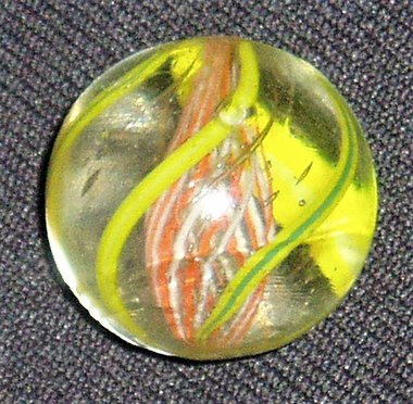Antique German Marble, Latticinio Core, Alternating Colors, Free USA Shipping