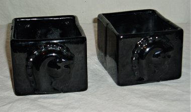 Trojan Horse Planters, Pair, Black, Perfect for Succulents