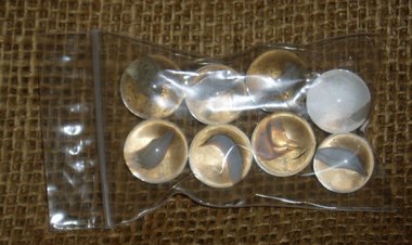 Vintage Banana Style Cat's Eyes Marbles, White x 8, Jewelry and Artist Supply