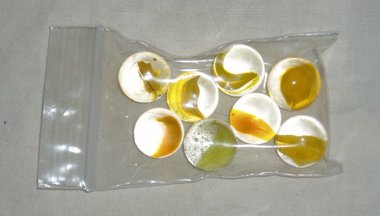 Vintage Banana Style Cat's Eyes Marbles, Yellow  x 8, Jewelry and Artist Supply