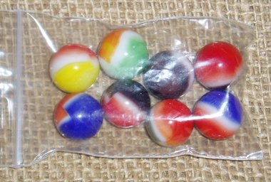 Vintage Marbles x 8, Vitro Agate "All-Reds", circa 1960's