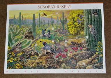 Mint 33c Stamp Sheet, Sonoran Desert, Scott Catalog #3293, 10 Stamps