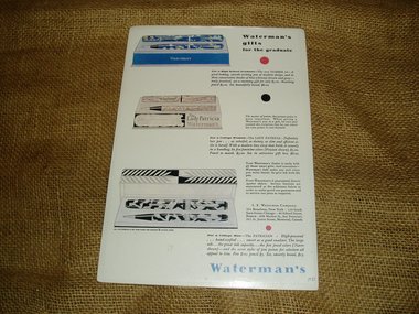 Full-Color Ad, Waterman's Fountain Pen,1931,  Three Different Pens, Vintage