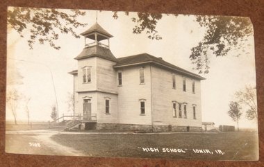 Real Photo Postcard, High School, Ionia Iowa