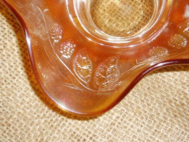 Carnival Glass, Fenton Blackberry Spray, Hat Shape, Marigold
