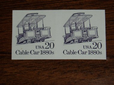 USA Mint Stamps, Imperf Error, Scott 2263a, Cable Car, 1988