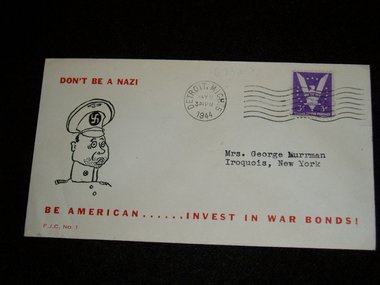 World War II Patriotic Cover, Rare Cochran Anti-Hitler Anti-Nazi Catchet, Only 50 Made