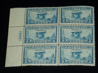 USA Mint Stamp, Plate Block 650, Aeronautics Conference, c. 1928